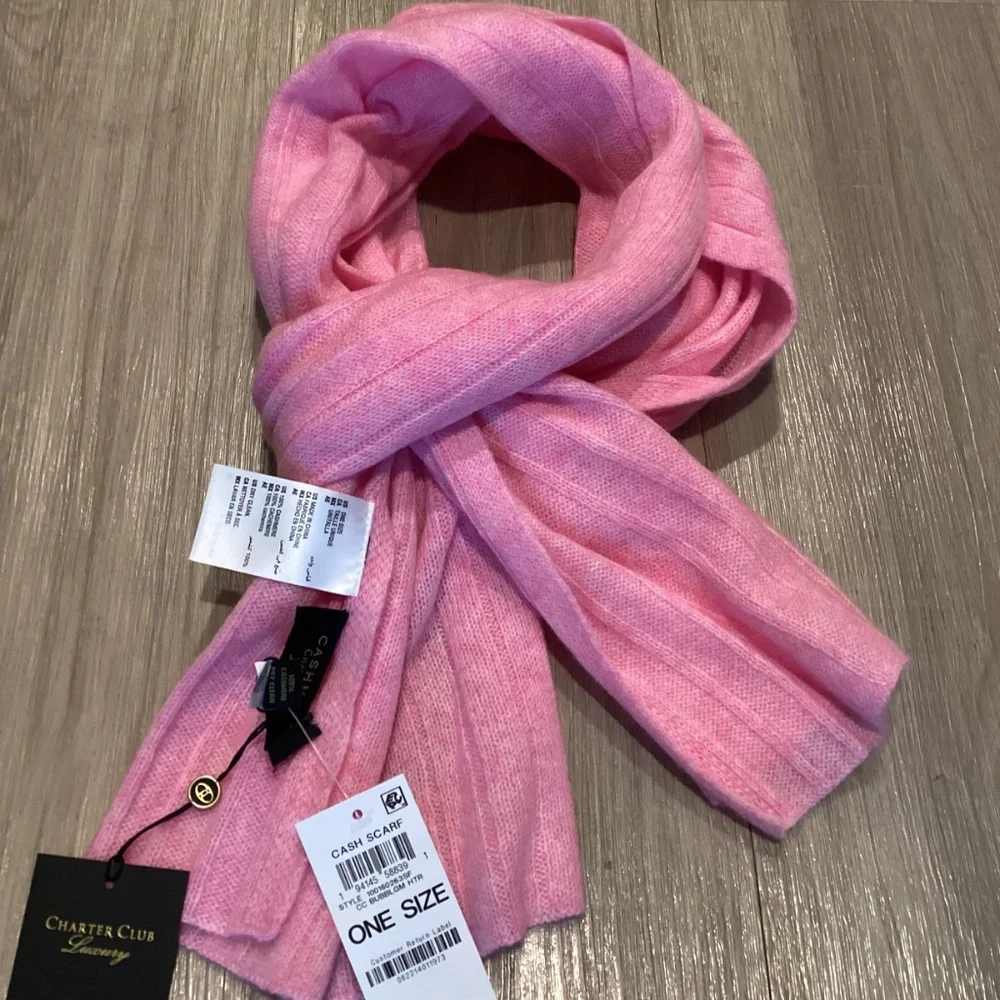 Charter Club Ribbed 100% Cashmere Scarf